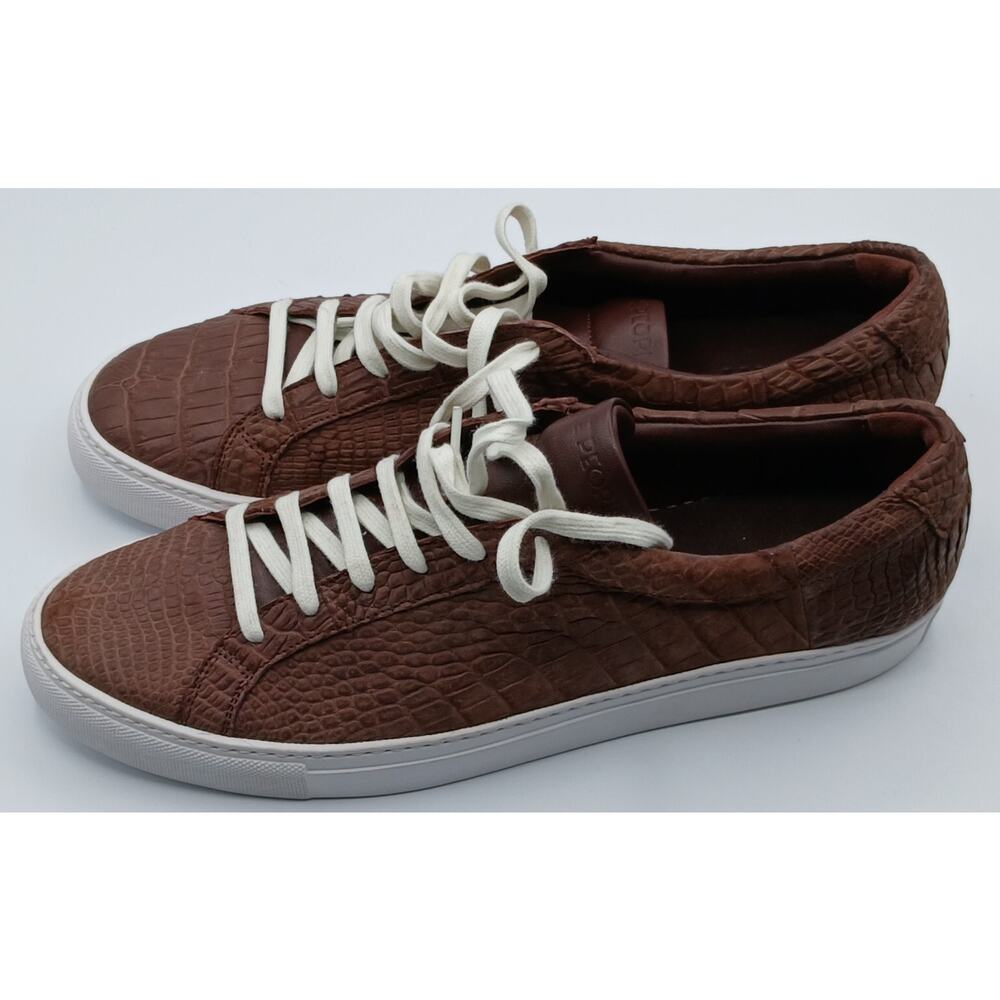 Women's Luxury VIII By the People Brown Crocodile Embossed-Leather Shoe, Size 12